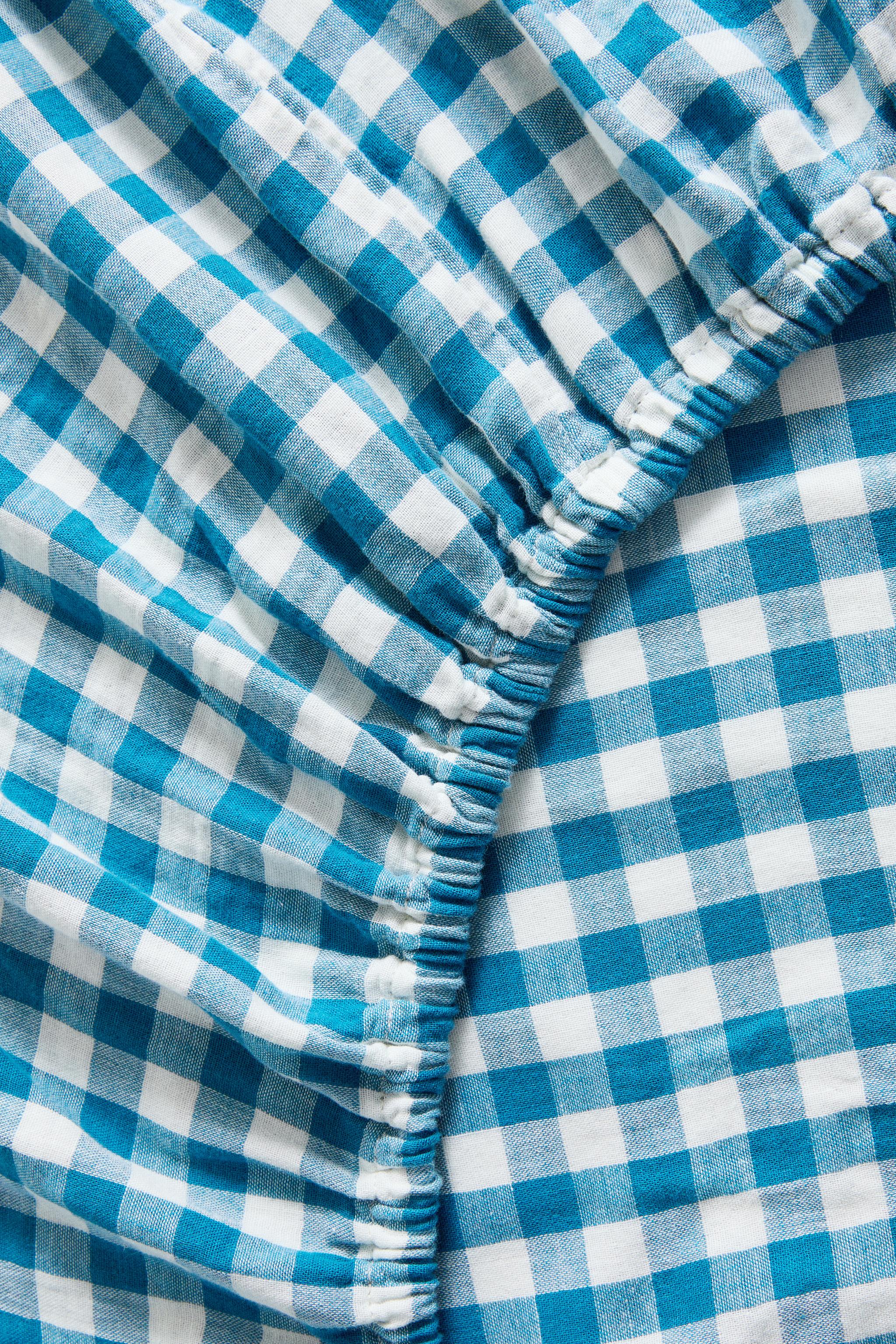 DRAP-HOUSSE ENFANT EN GAZE À CARREAUX
